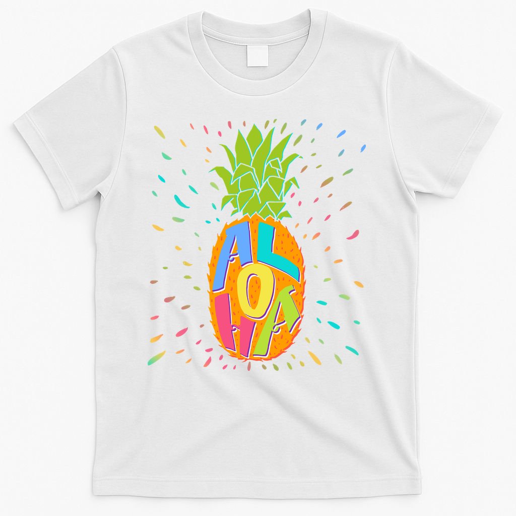 Colorful Summer Time Hawaiian Aloha Pineapple T-Shirt