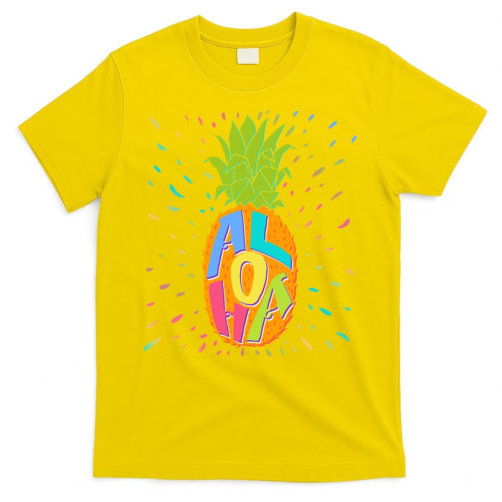 Colorful Summer Time Hawaiian Aloha Pineapple T-Shirt