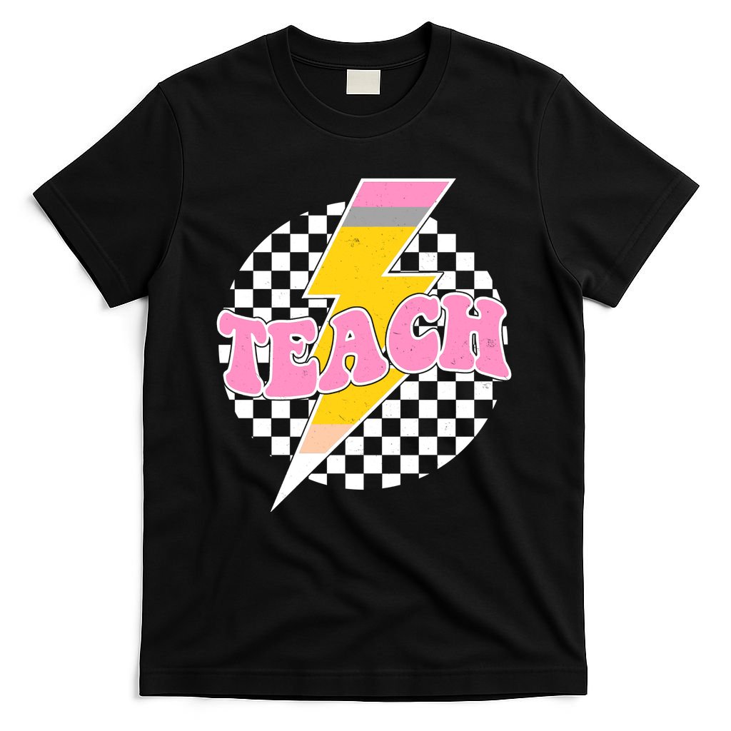 Checkered Teach Back To School Teacher T-Shirt