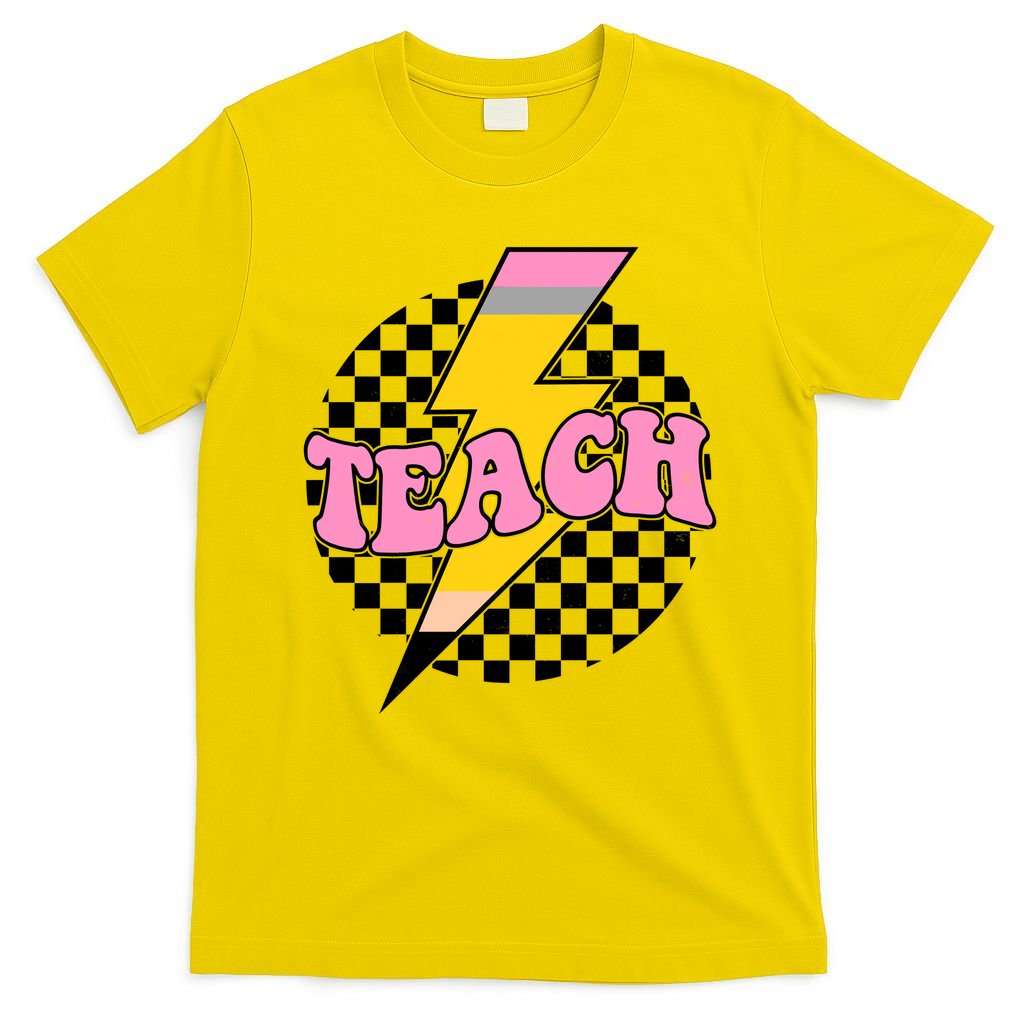 Checkered Teach Back To School Teacher T-Shirt