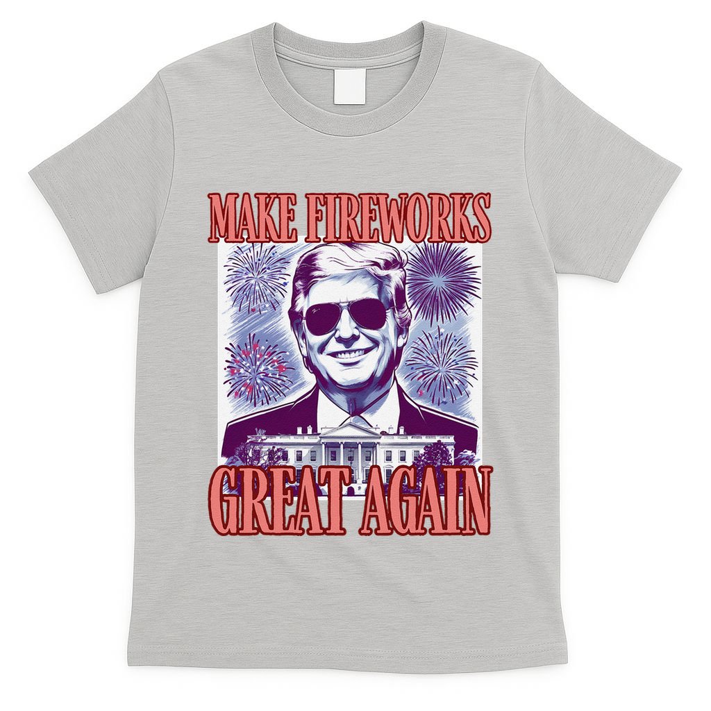 Cute Trump Make Fireworks Great Again 4th Of July 2025 T-Shirt