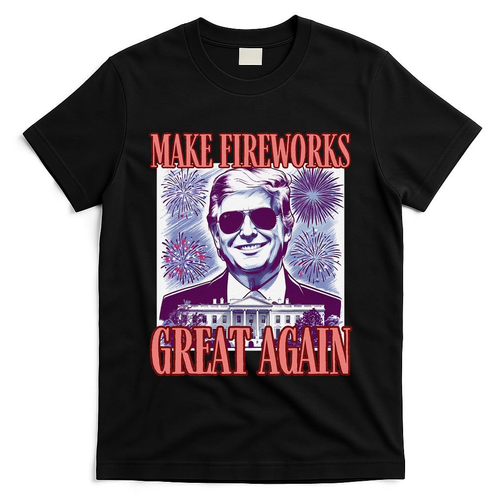 Cute Trump Make Fireworks Great Again 4th Of July 2025 T-Shirt