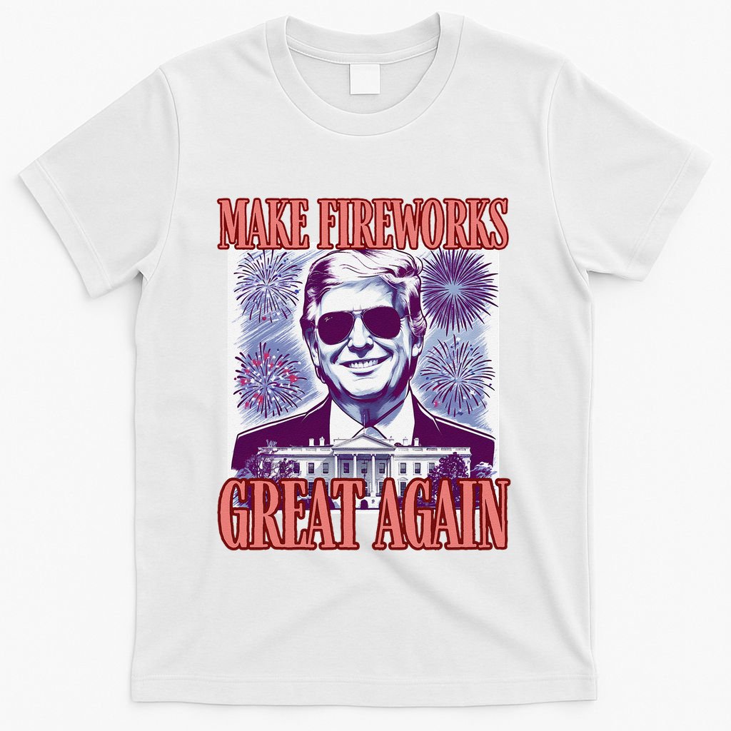 Cute Trump Make Fireworks Great Again 4th Of July 2025 T-Shirt