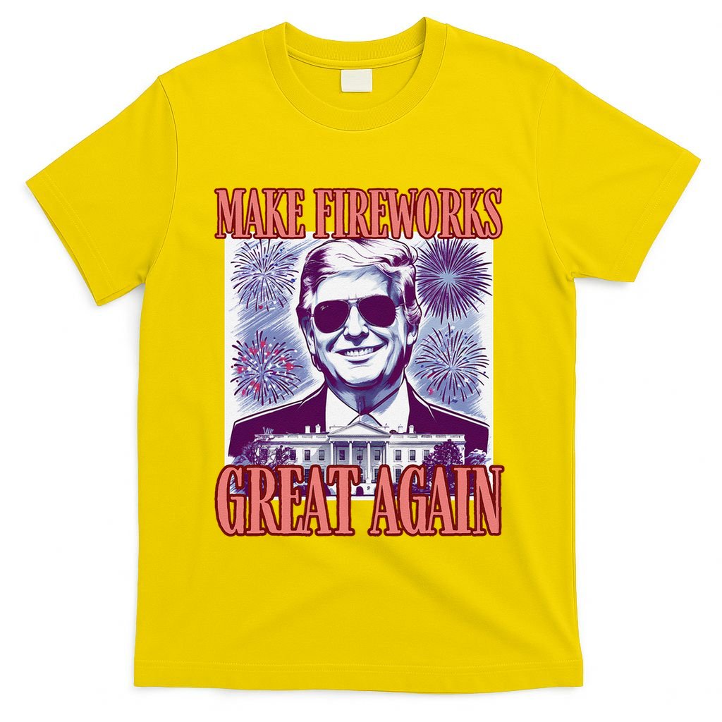 Cute Trump Make Fireworks Great Again 4th Of July 2025 T-Shirt