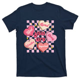 Cute Teacher Valentine Day Women Retro Heart Candy Self Love T-Shirt