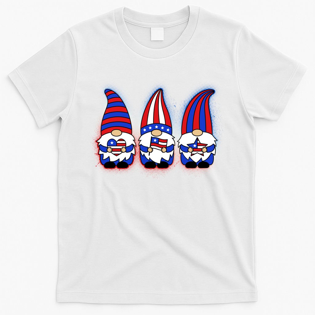 Cute USA American Flag Gnomes T-Shirt