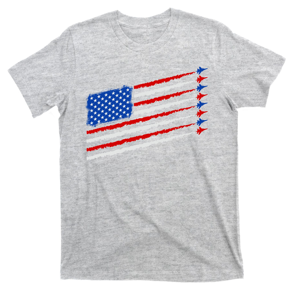 Cool USA American Flag Air Show Jet Planes T-Shirt