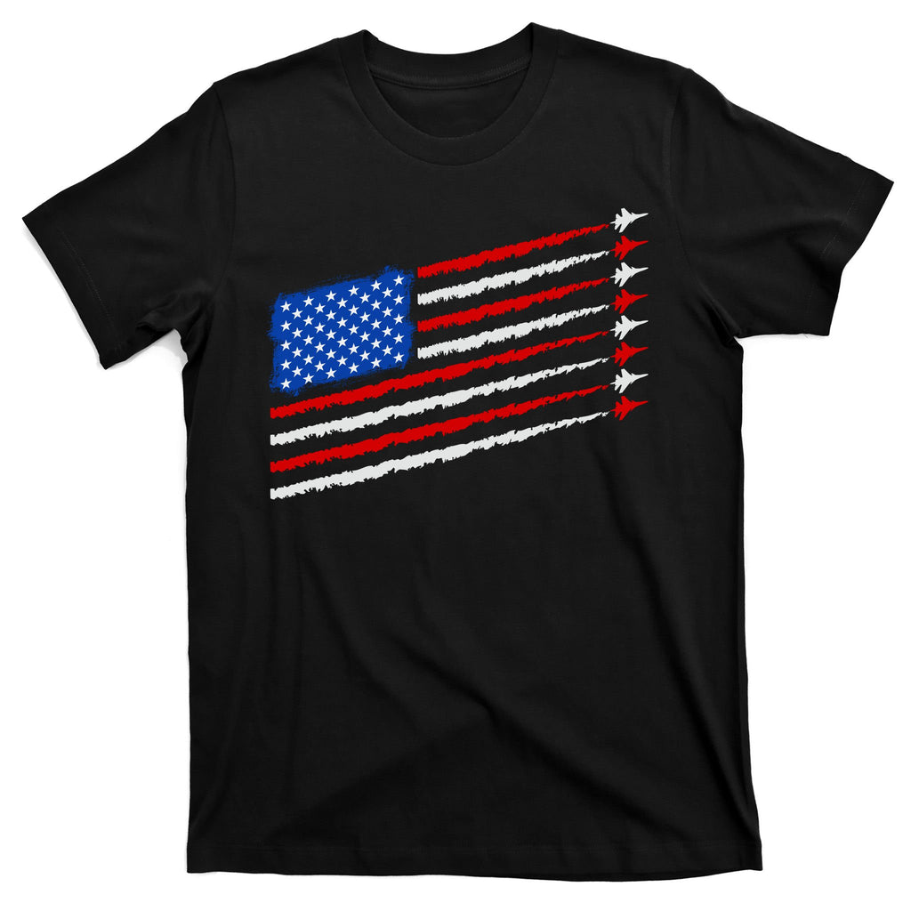 Cool USA American Flag Air Show Jet Planes T-Shirt