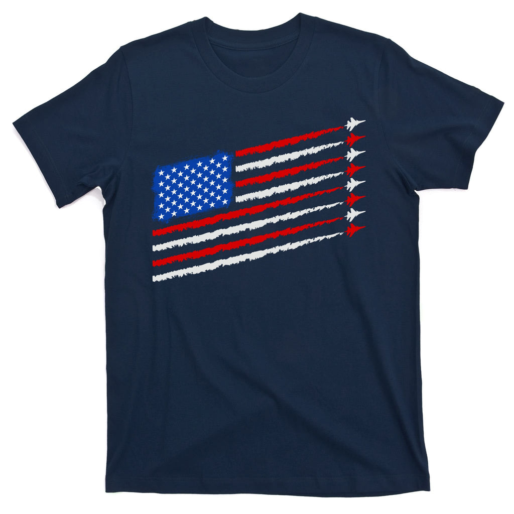 Cool USA American Flag Air Show Jet Planes T-Shirt