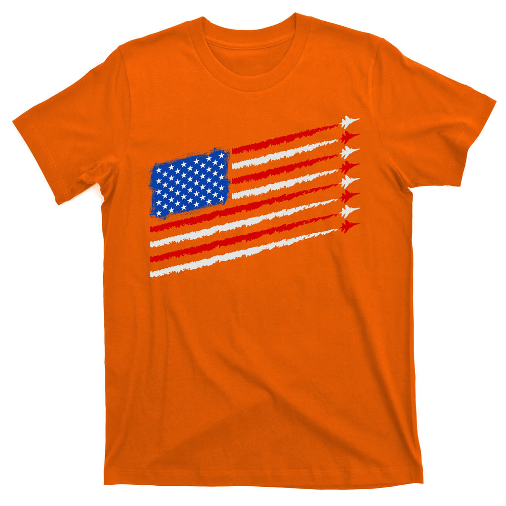 Cool USA American Flag Air Show Jet Planes T-Shirt