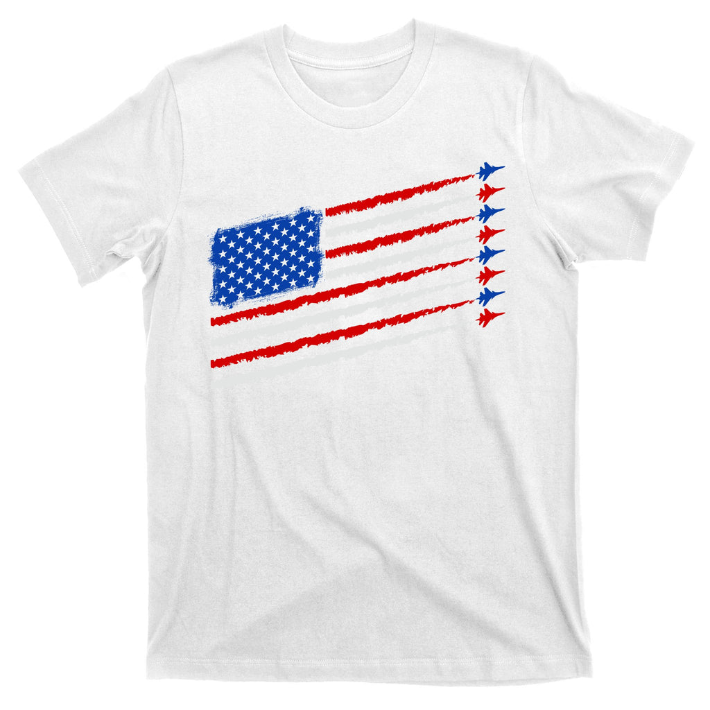 Cool USA American Flag Air Show Jet Planes T-Shirt