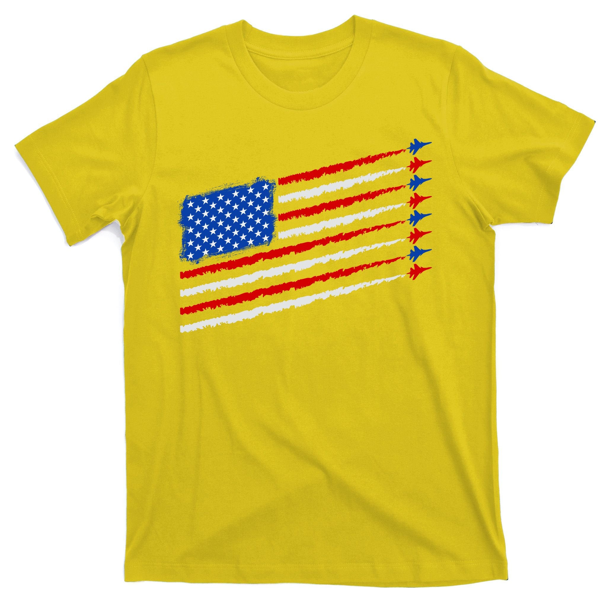 Cool USA American Flag Air Show Jet Planes T-Shirt