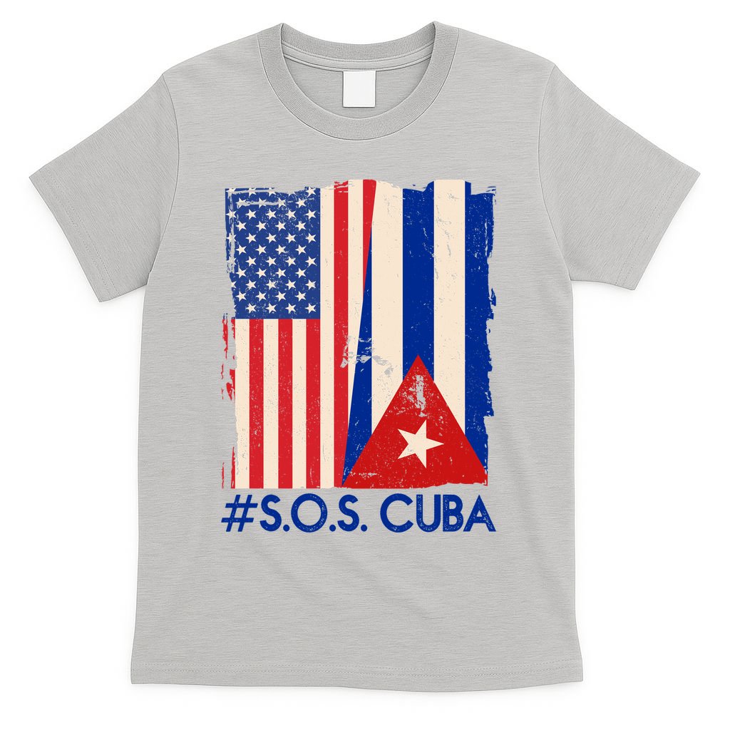 Cuba USA Flags United #S.O.S.CUBA T-Shirt