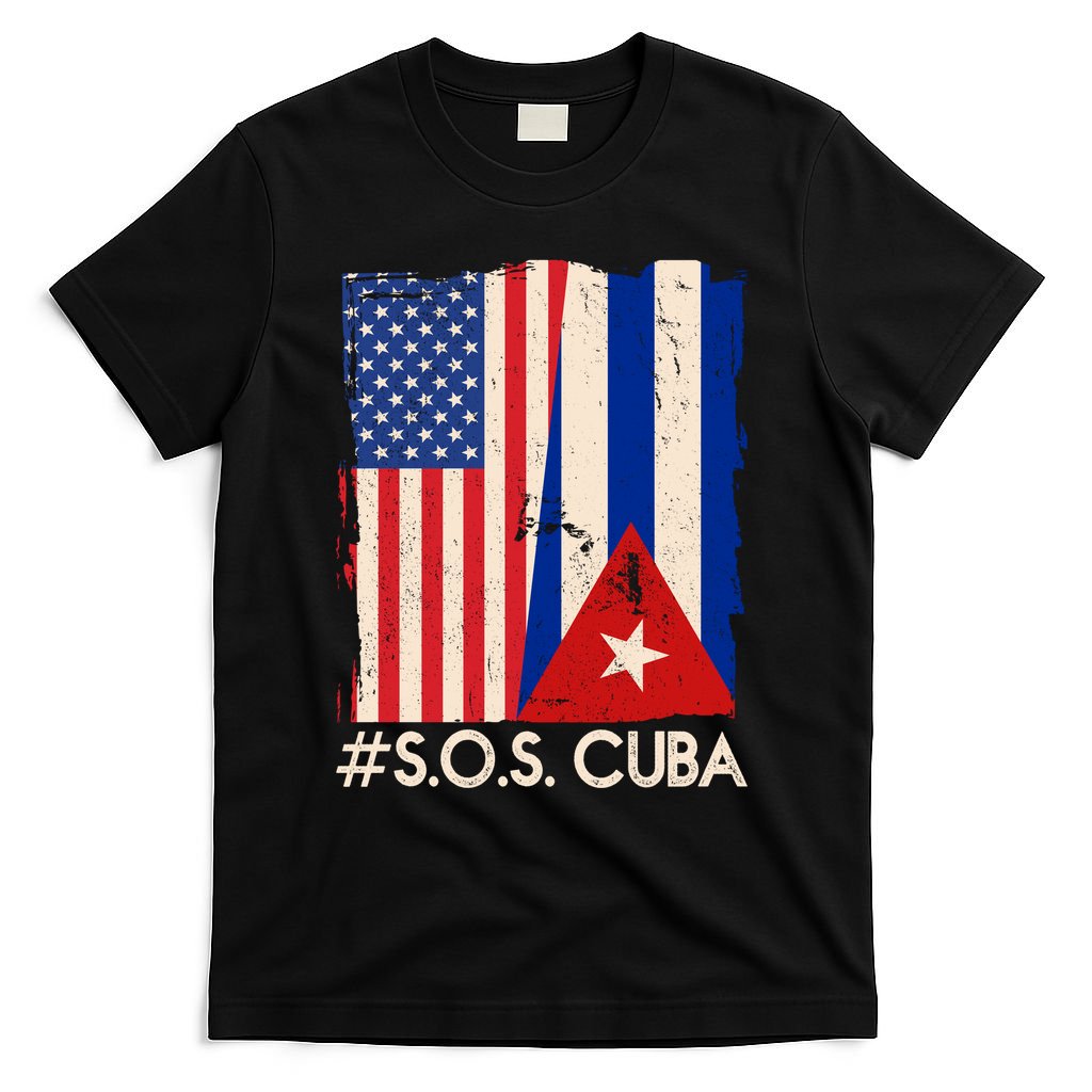 Cuba USA Flags United #S.O.S.CUBA T-Shirt