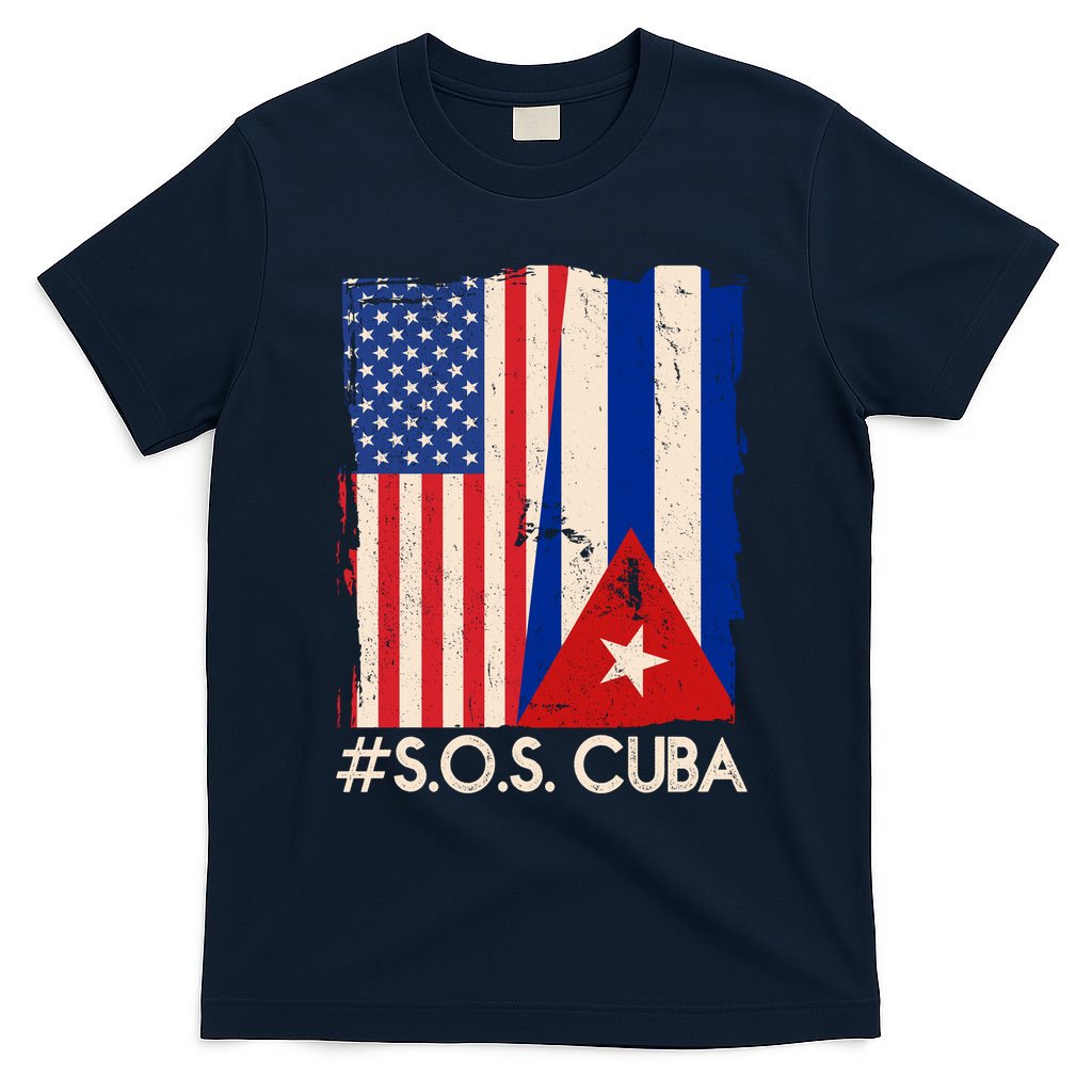 Cuba USA Flags United #S.O.S.CUBA T-Shirt