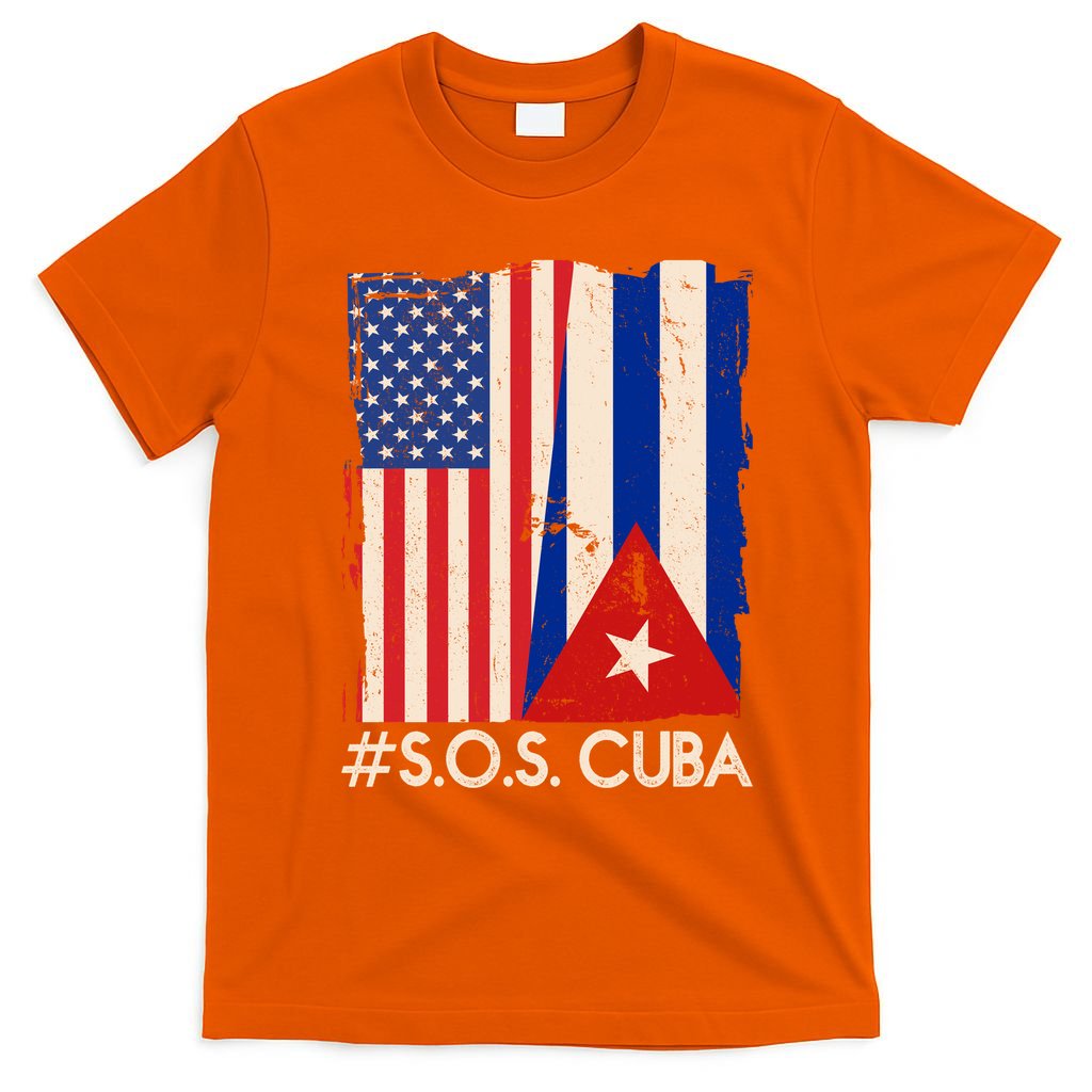 Cuba USA Flags United #S.O.S.CUBA T-Shirt