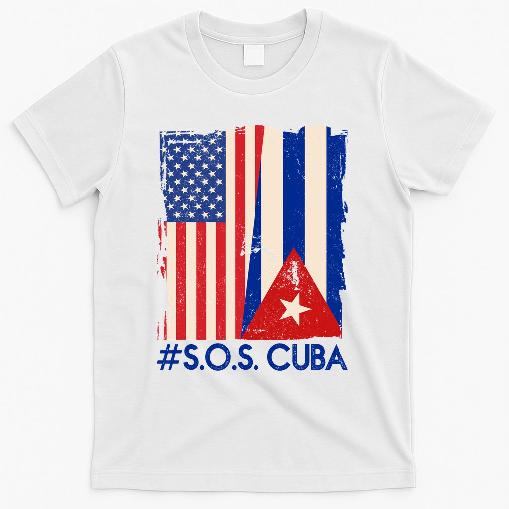 Cuba USA Flags United #S.O.S.CUBA T-Shirt