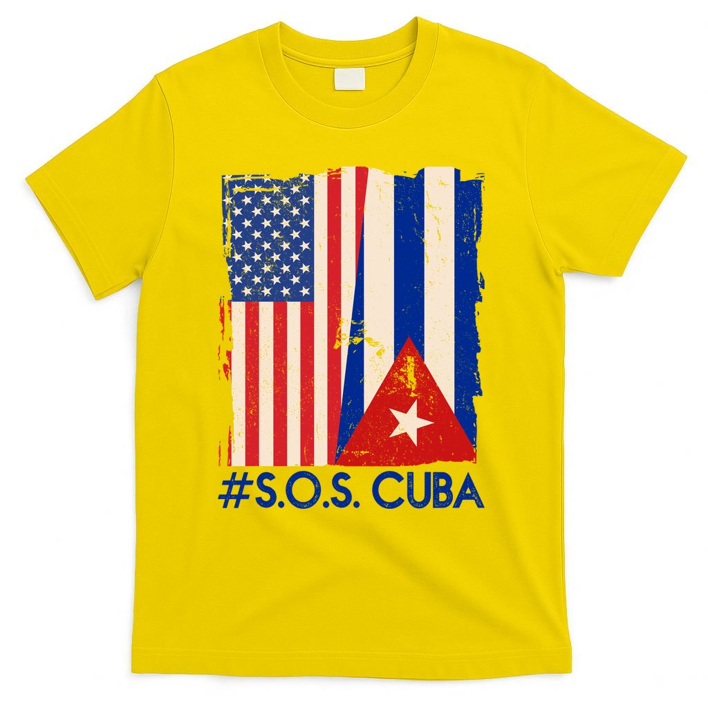 Cuba USA Flags United #S.O.S.CUBA T-Shirt