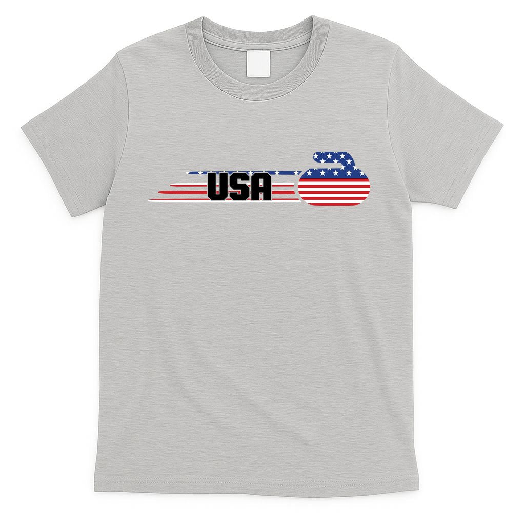 Cool USA Curling Team Sports Logo T-Shirt