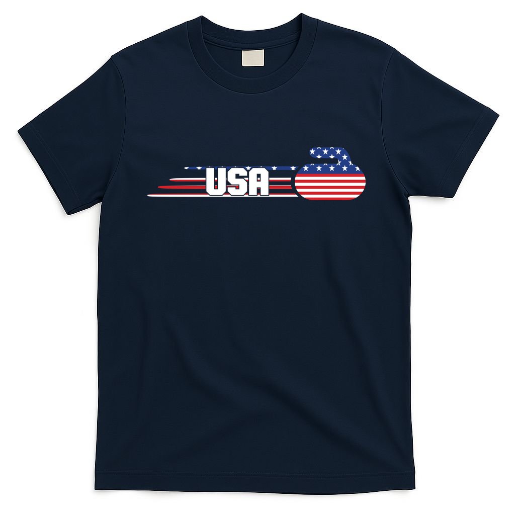 Cool USA Curling Team Sports Logo T-Shirt