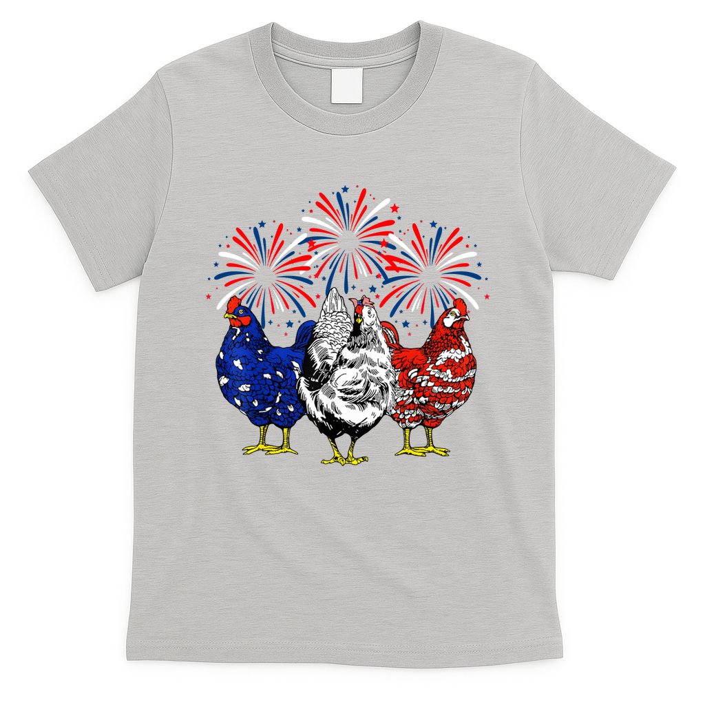 Chicken Usa Flag Patriotic Lover 4th Of July T-Shirt