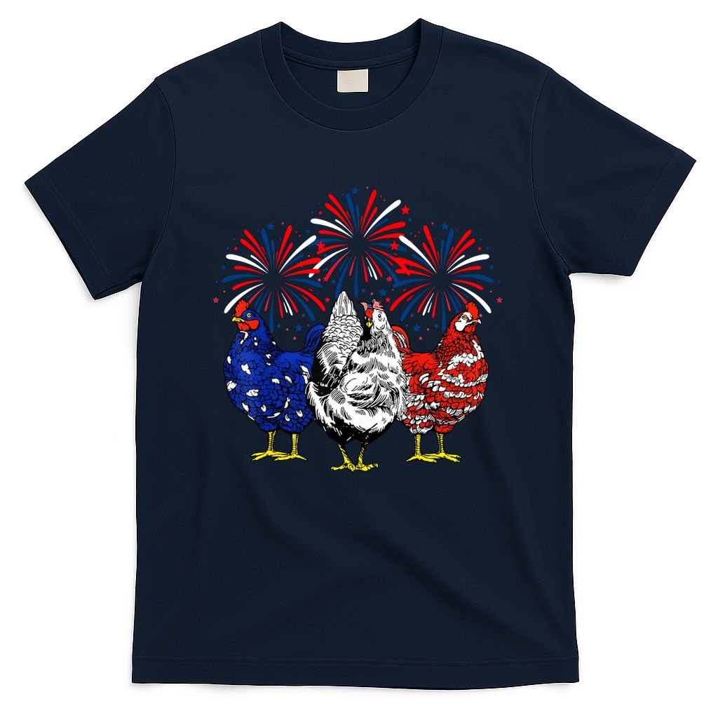 Chicken Usa Flag Patriotic Lover 4th Of July T-Shirt