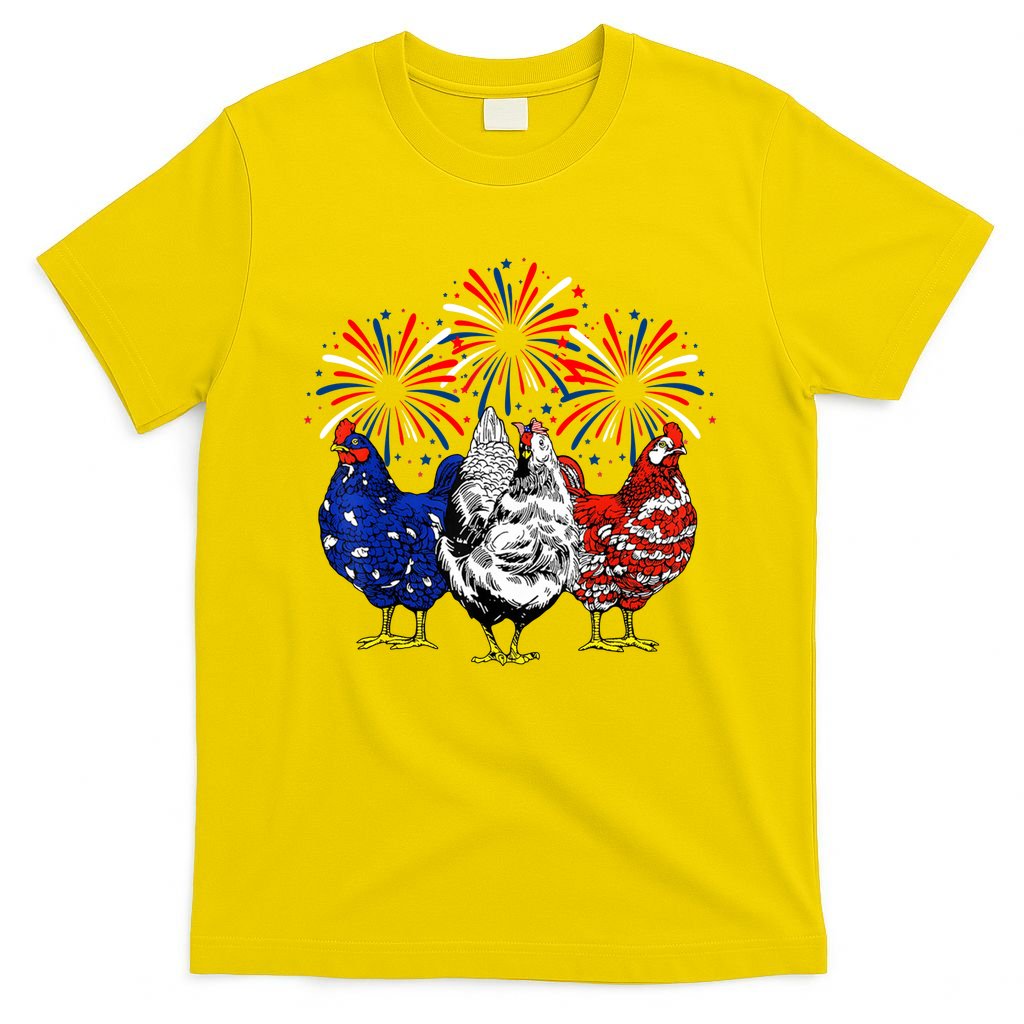 Chicken Usa Flag Patriotic Lover 4th Of July T-Shirt