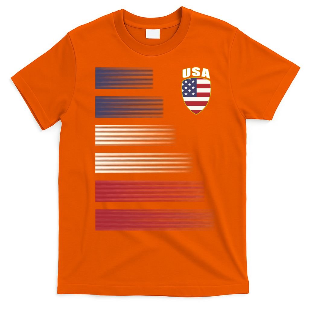 Cool USA Soccer Jersey Stripes T-Shirt