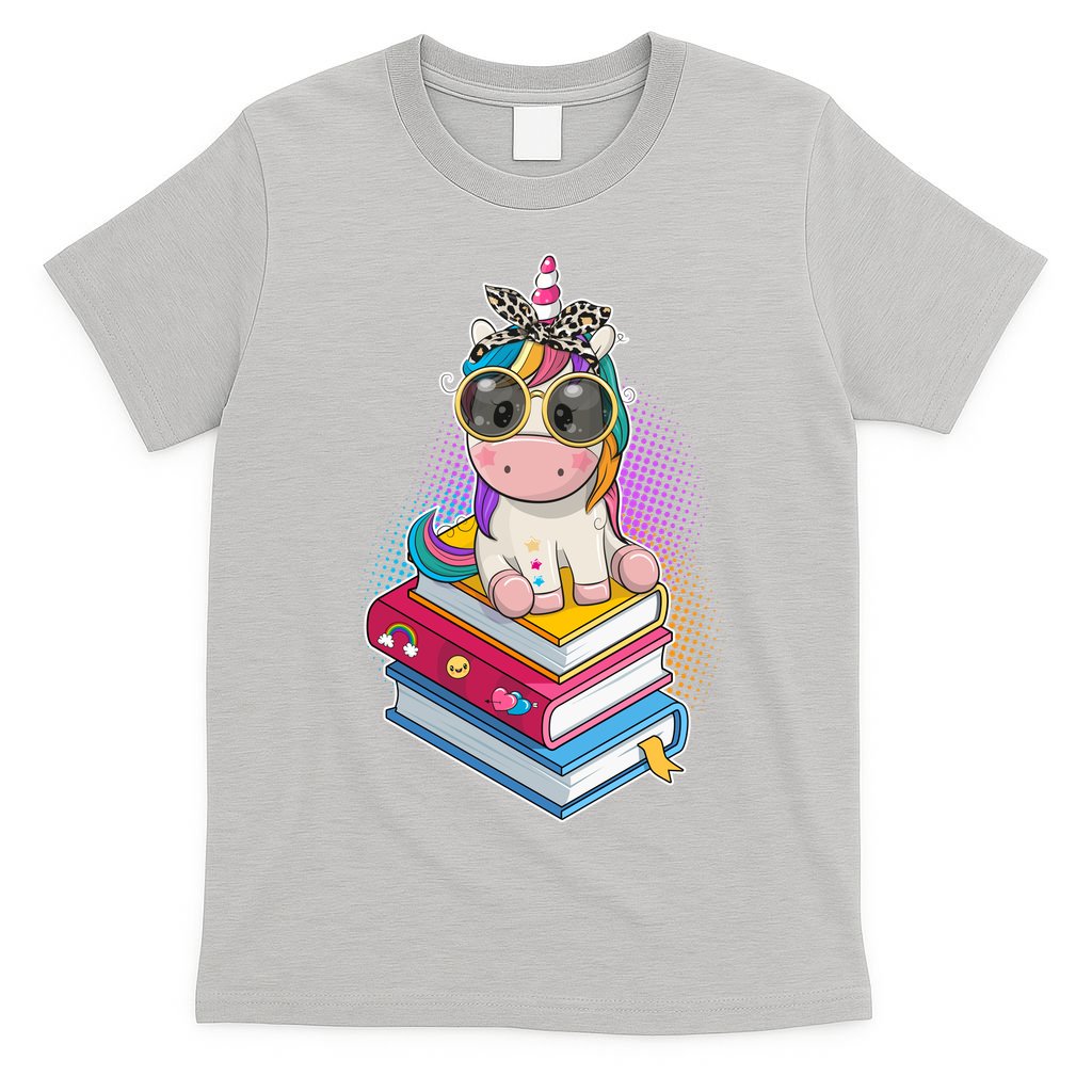 Cute Book Lover Unicorn Back to School T-Shirt