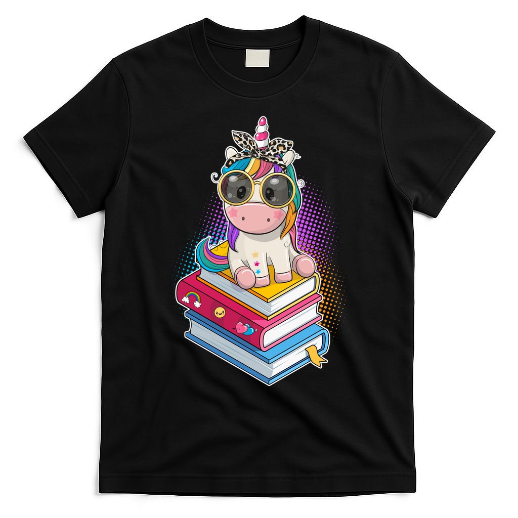 Cute Book Lover Unicorn Back to School T-Shirt