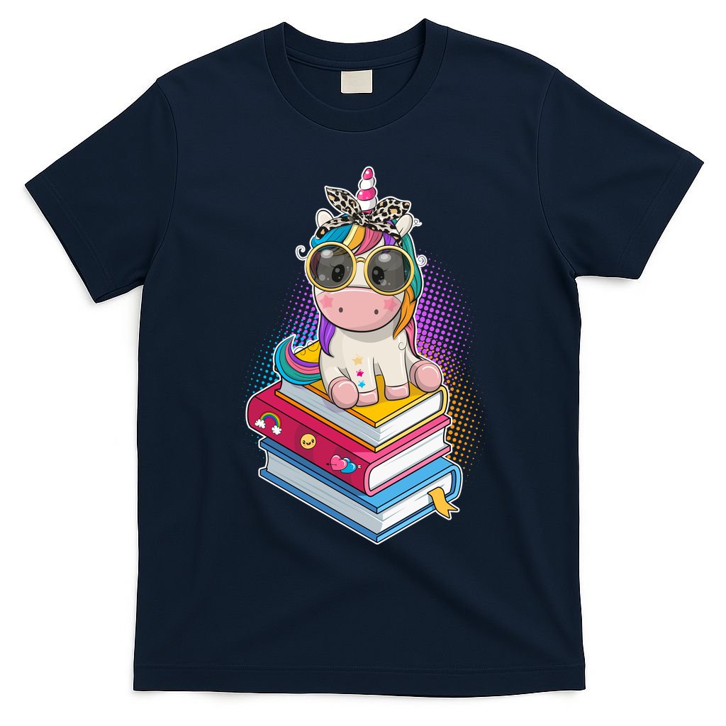 Cute Book Lover Unicorn Back to School T-Shirt