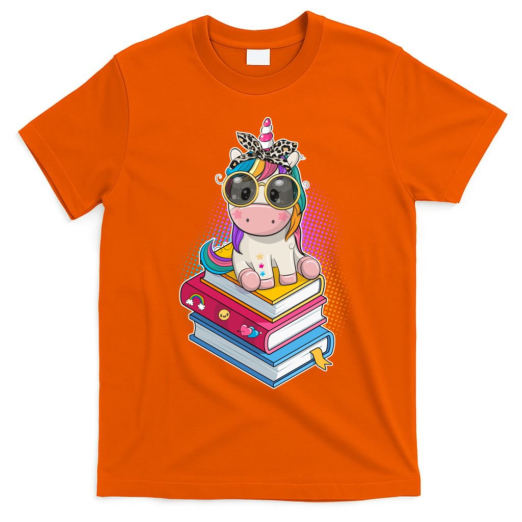 Cute Book Lover Unicorn Back to School T-Shirt