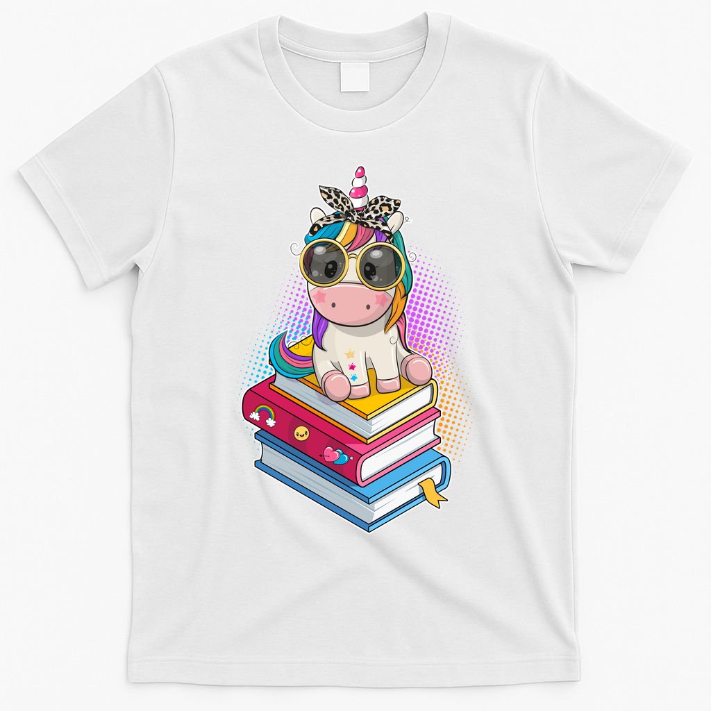 Cute Book Lover Unicorn Back to School T-Shirt