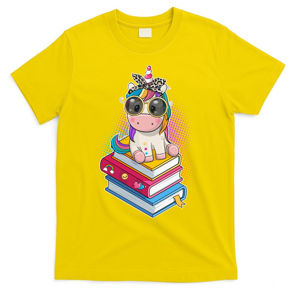 Cute Book Lover Unicorn Back to School T-Shirt