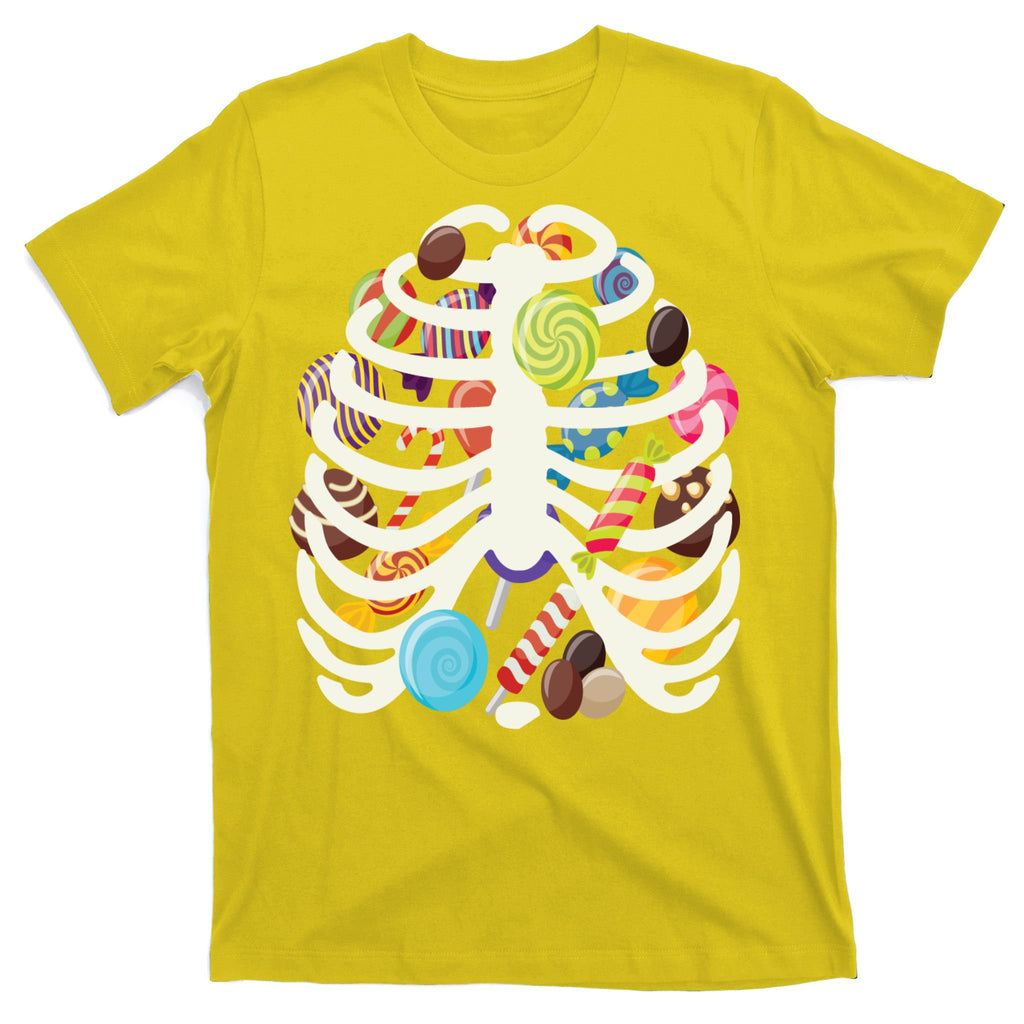 Cute Candy Skeleton Rib Cage Halloween T-Shirt