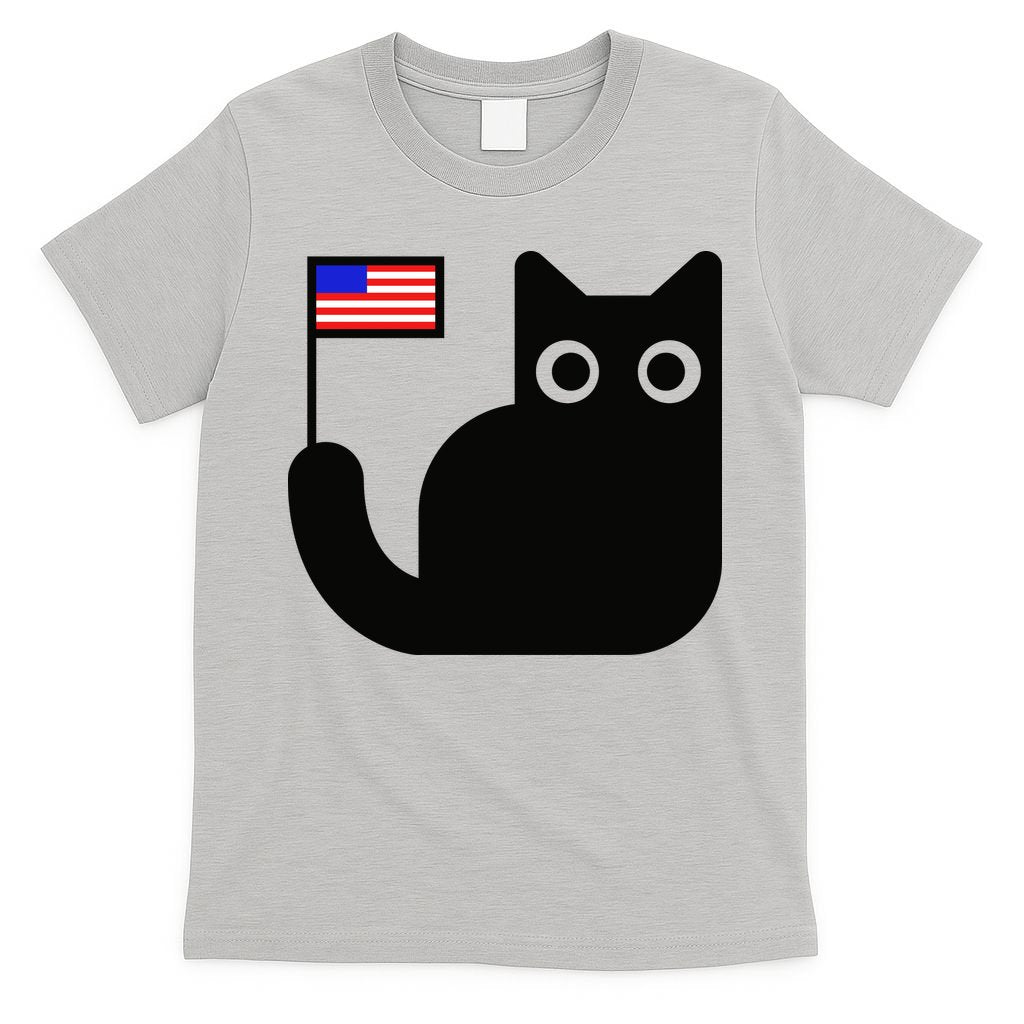 Cute Cat USA Tail Flag T-Shirt