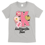 Cute Floral Glam Kindergarten Team T-Shirt