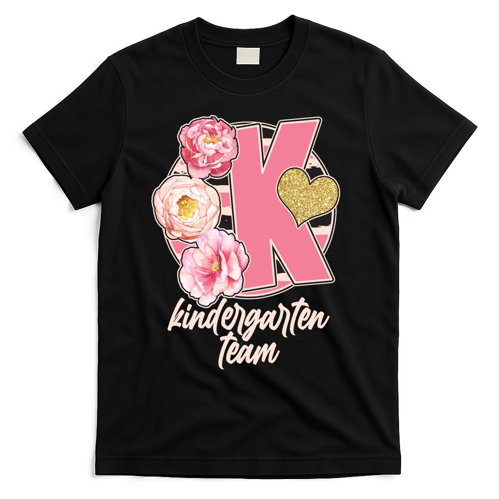 Cute Floral Glam Kindergarten Team T-Shirt