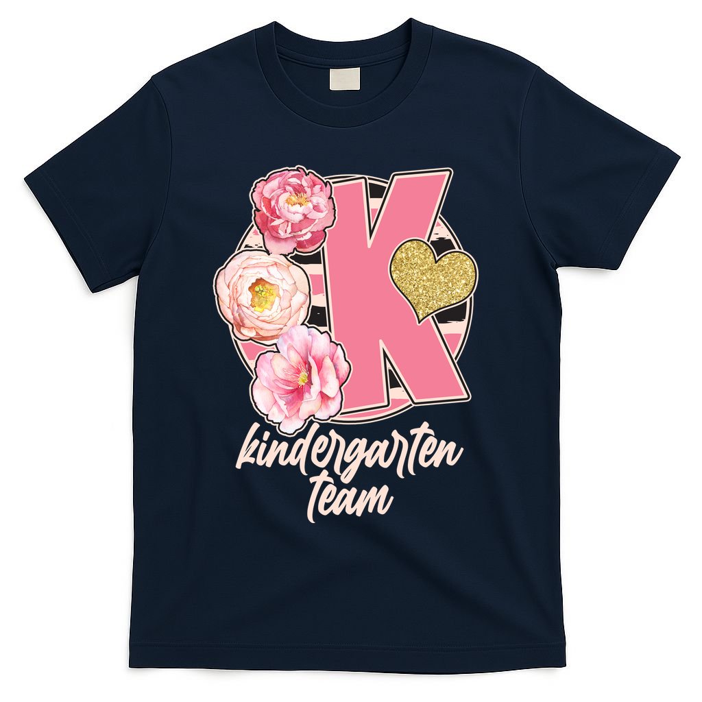 Cute Floral Glam Kindergarten Team T-Shirt