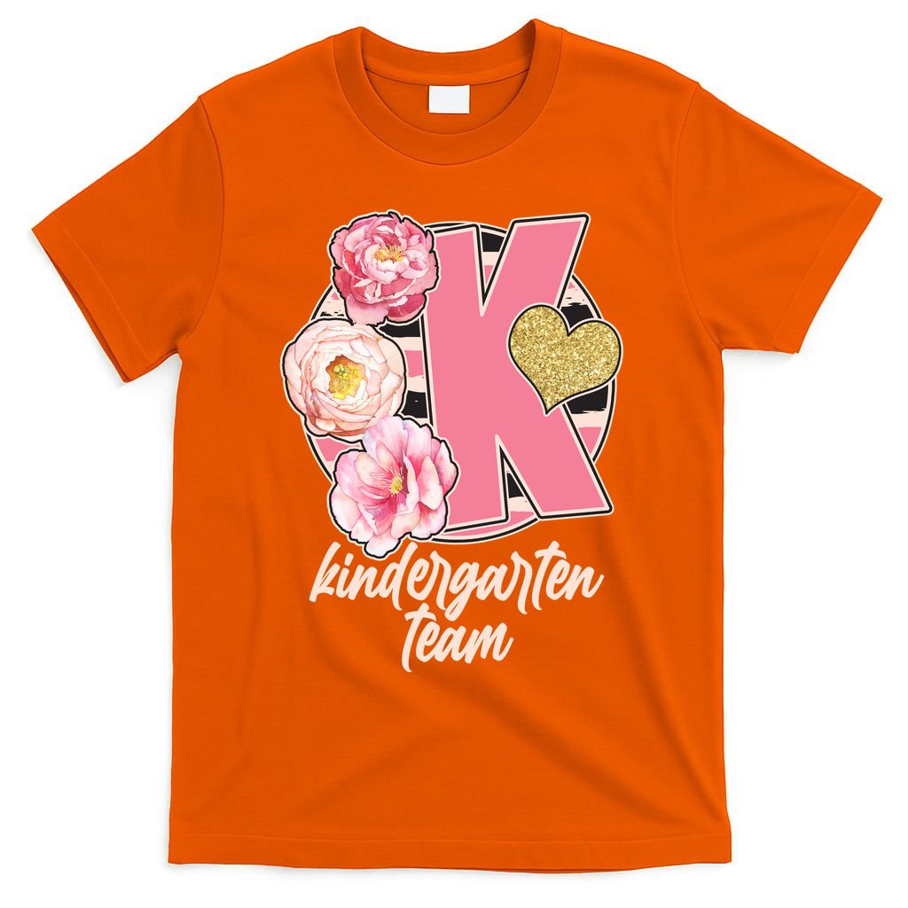 Cute Floral Glam Kindergarten Team T-Shirt