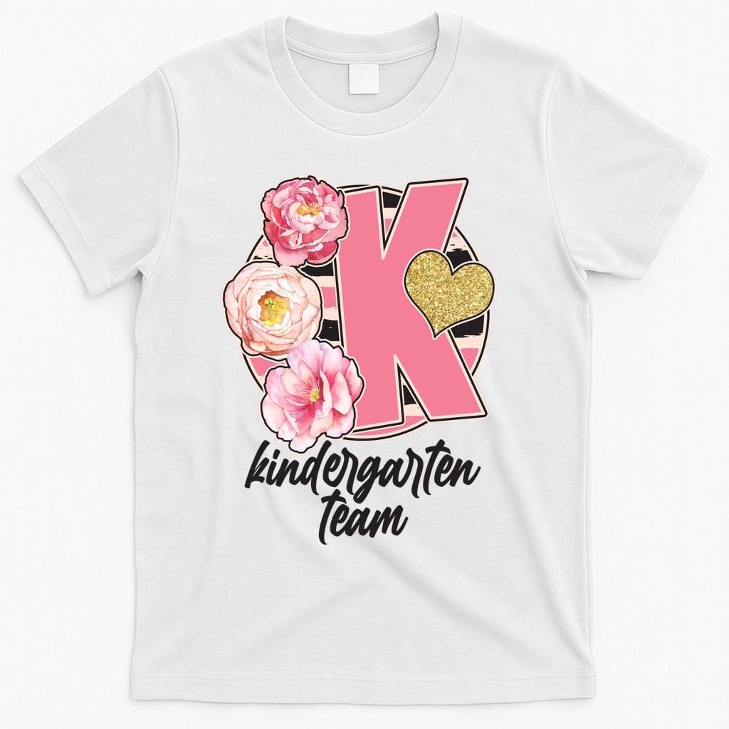 Cute Floral Glam Kindergarten Team T-Shirt