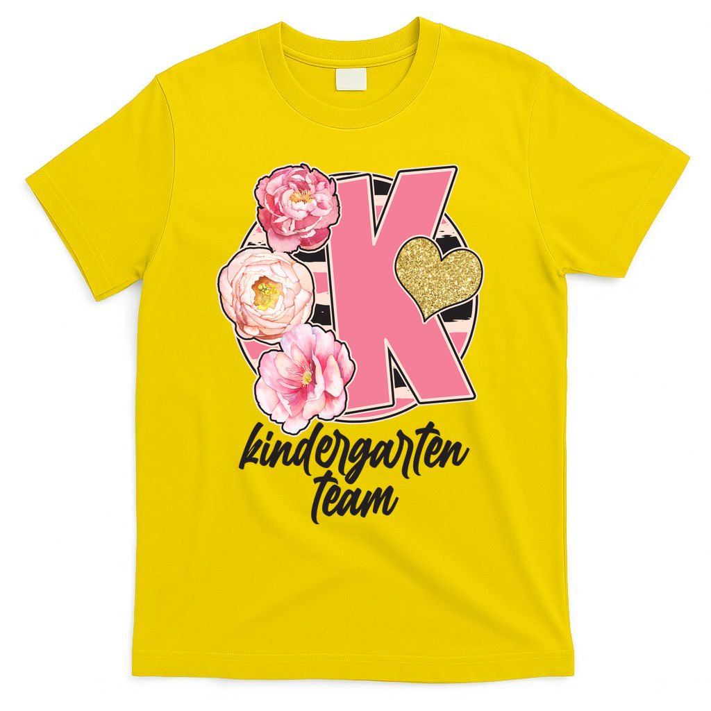 Cute Floral Glam Kindergarten Team T-Shirt