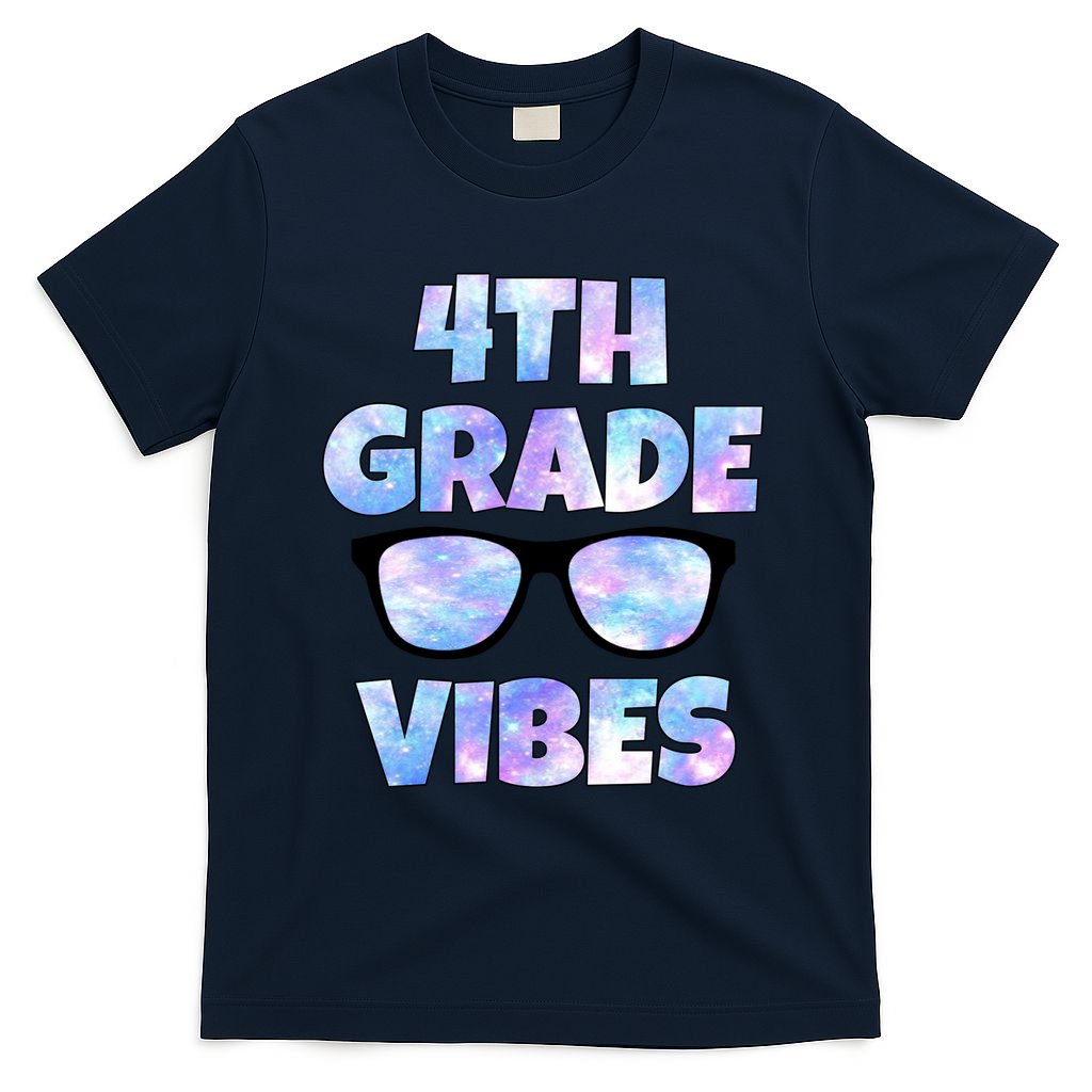 Cute Funny 4th Grade Vibes Cool Sunglasses T-Shirt
