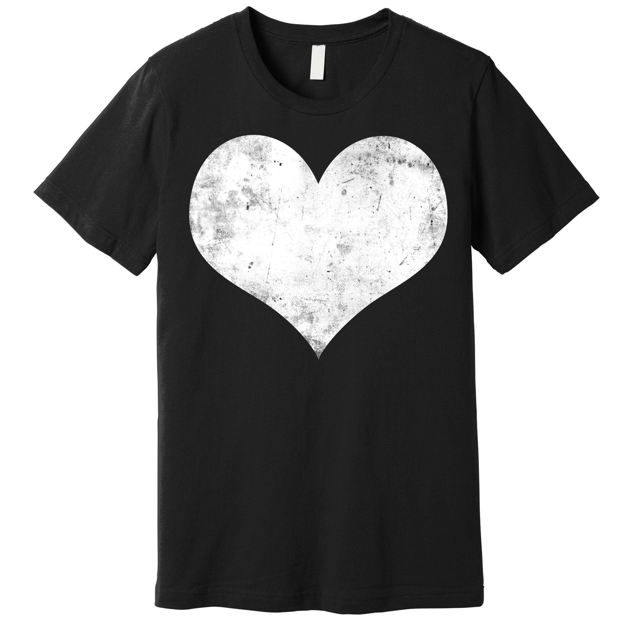 Cute Heart Valentines Day Vintage Distressed Premium T-Shirt