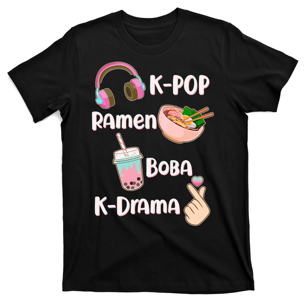 Cute K-Pop Raman Boba K-Drama T-Shirt
