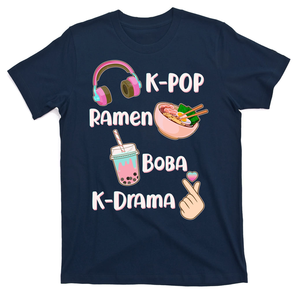 Cute K-Pop Raman Boba K-Drama T-Shirt