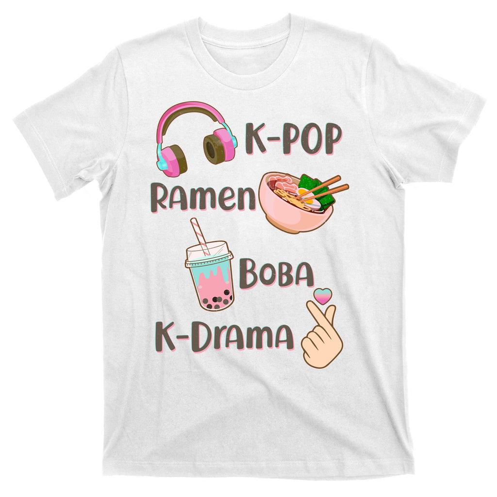 Cute K-Pop Raman Boba K-Drama T-Shirt