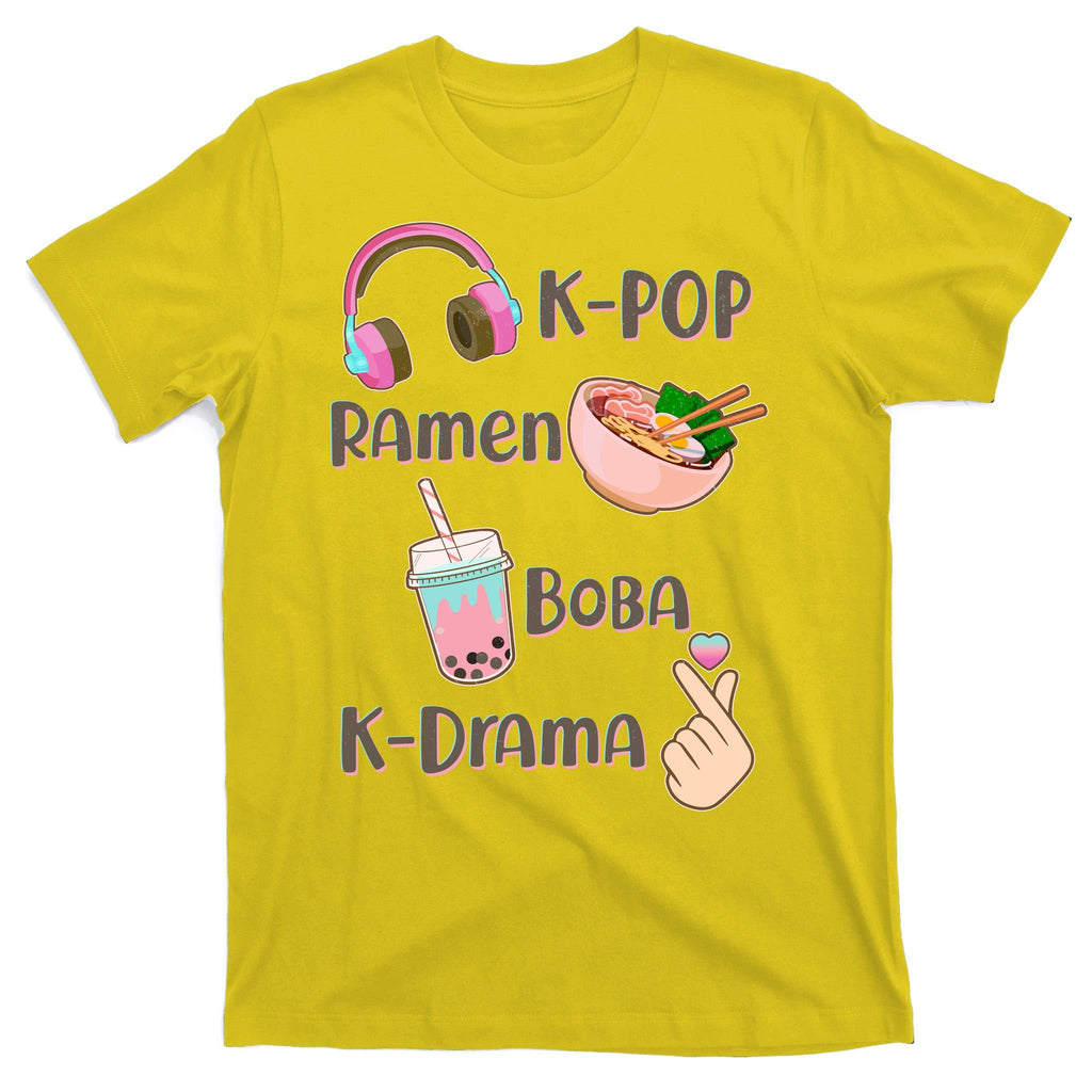 Cute K-Pop Raman Boba K-Drama T-Shirt
