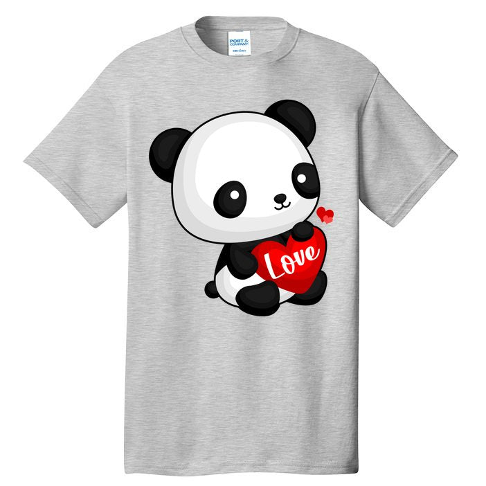 Cute Panda Holding A  Heart Tall T-Shirt