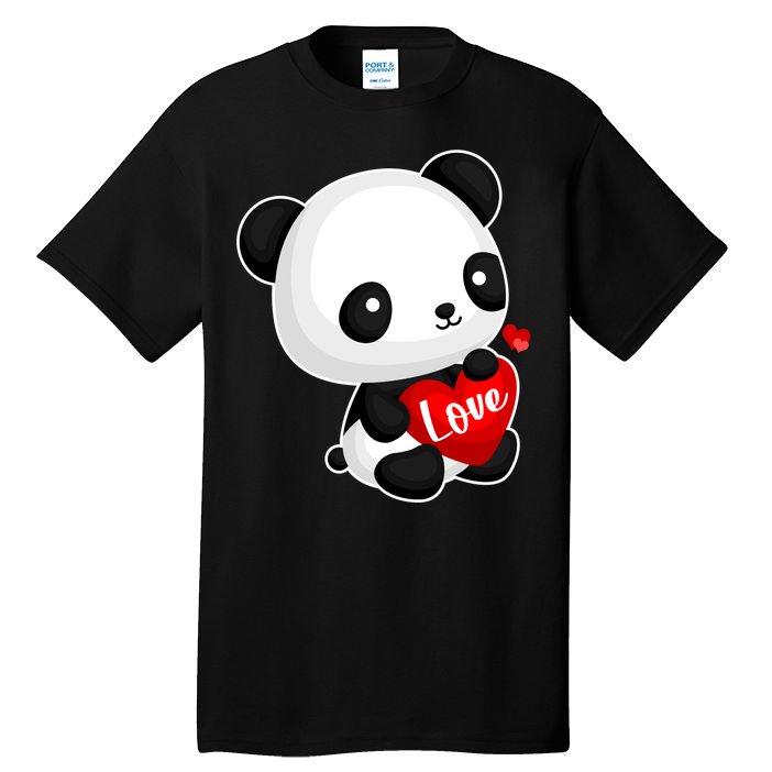 Cute Panda Holding A  Heart Tall T-Shirt